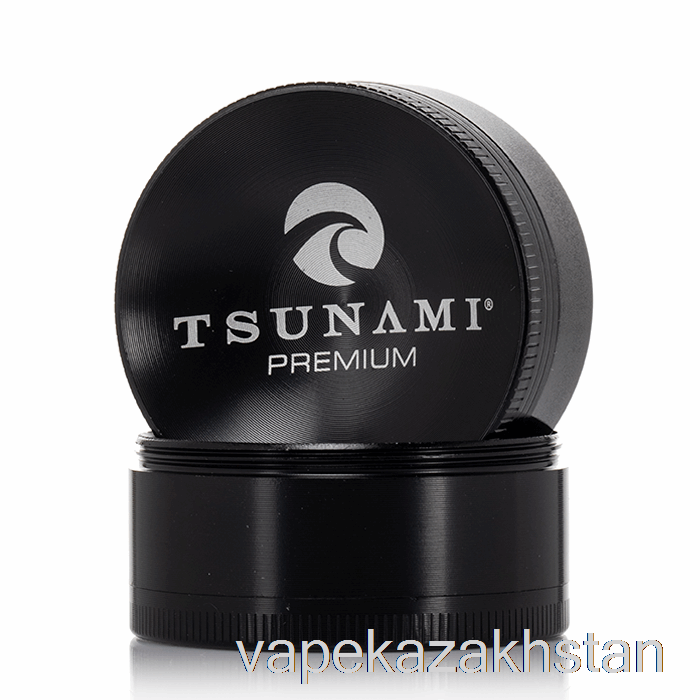 Vape Kazakhstan Tsunami 1.9inch 4-Piece Sunken Top Grinder Black (50mm)